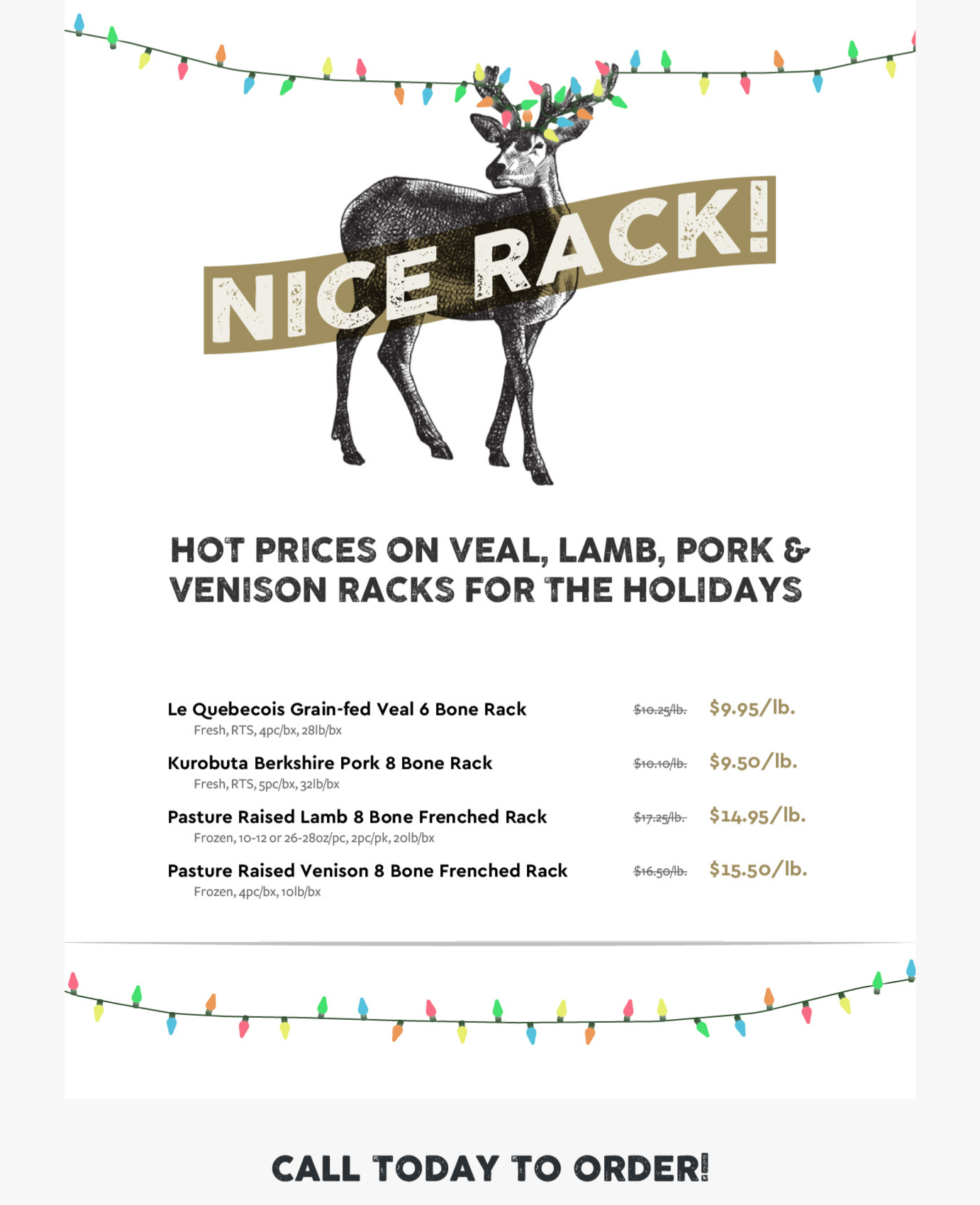 Specialty Rack Email for North American Meats & More