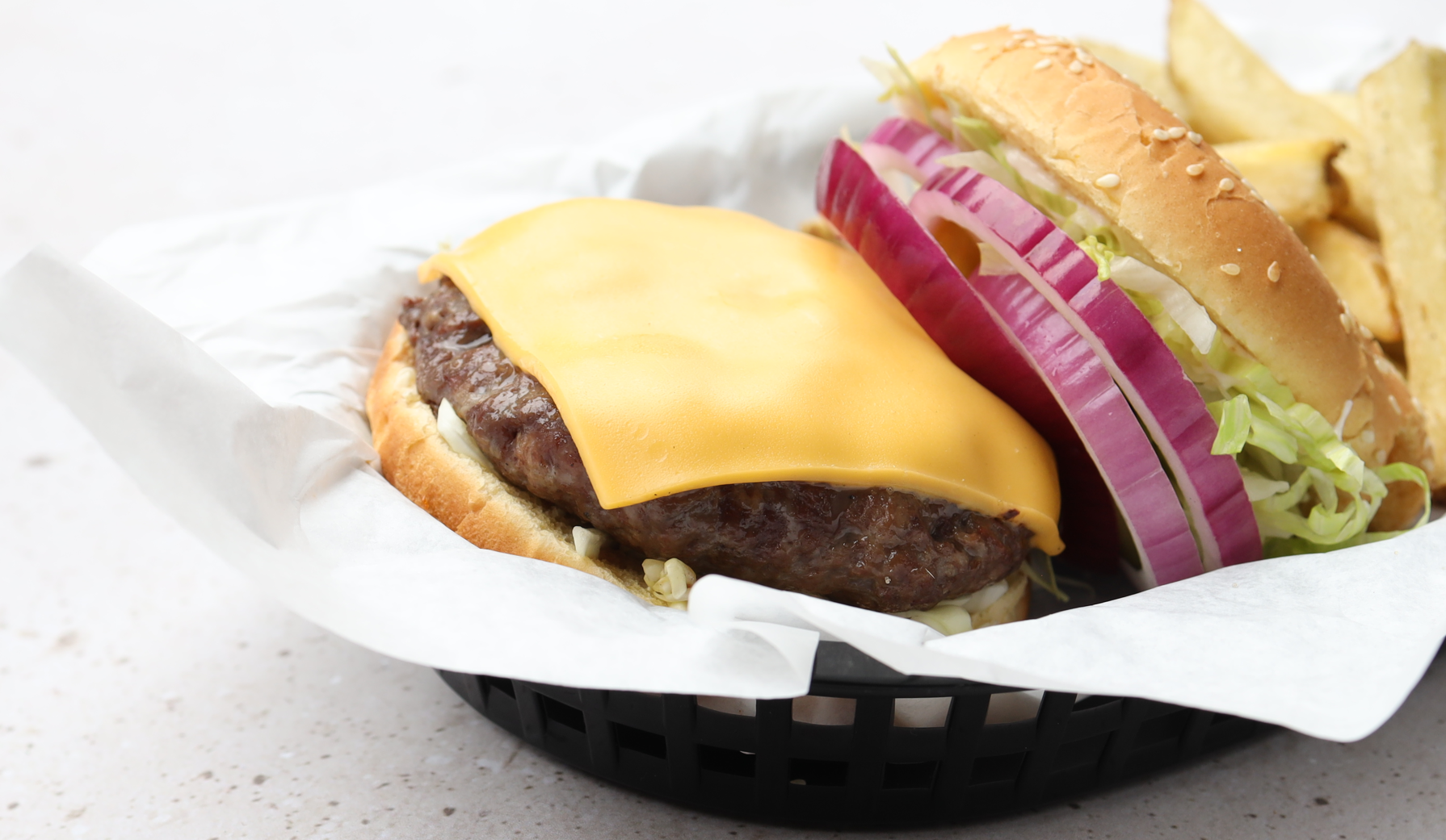 A delicious test kitchen by Chef Mitch Mayers at the Seattle offices of Marx Foodservice involving Iberico pork, Angus beef, and Ovation lamb burgers.
