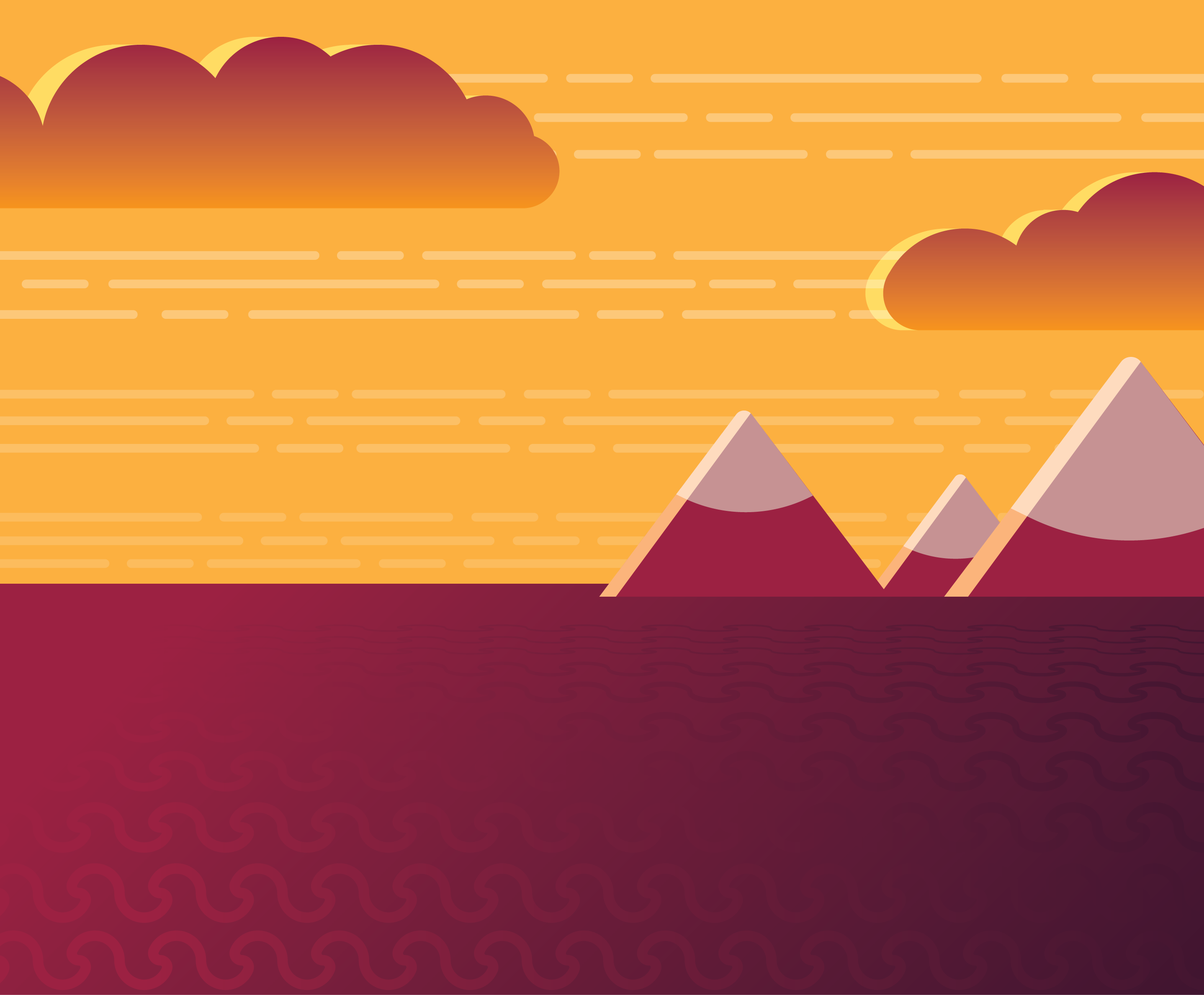Mountain and Clouds Illustration