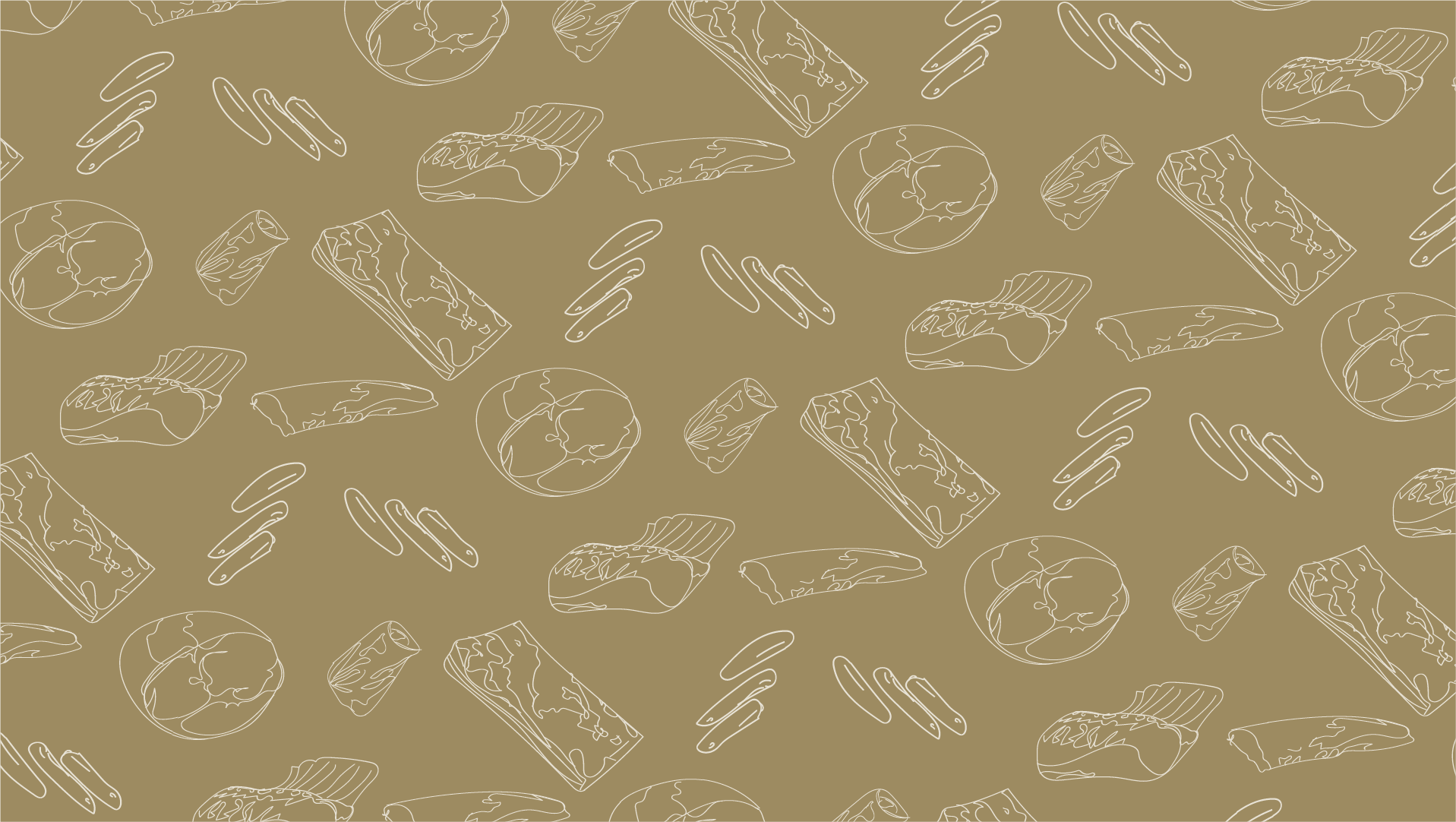 Pork Outline Repeating Background Drawing